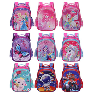 School bag 3D Backpack cross-border trolley bag three-piece children's cartoon animation custom shoulder