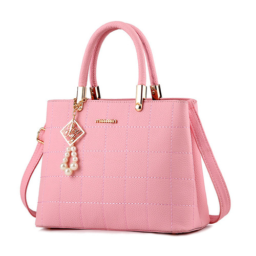 [Foreign trade recommendation] Women's bag  embroidery plaid handbag middle-aged mother bag large capacity single shoulder crossbody bag