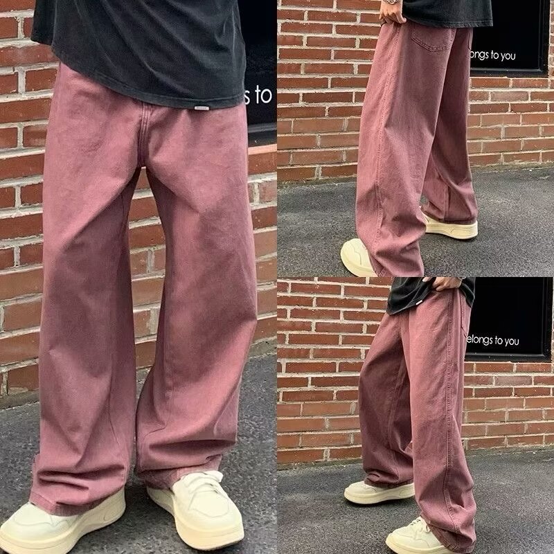 American Style Retro Purple Jeans Men's Autumn Thin Summer Dopamine Pants Loose Straight Pants
