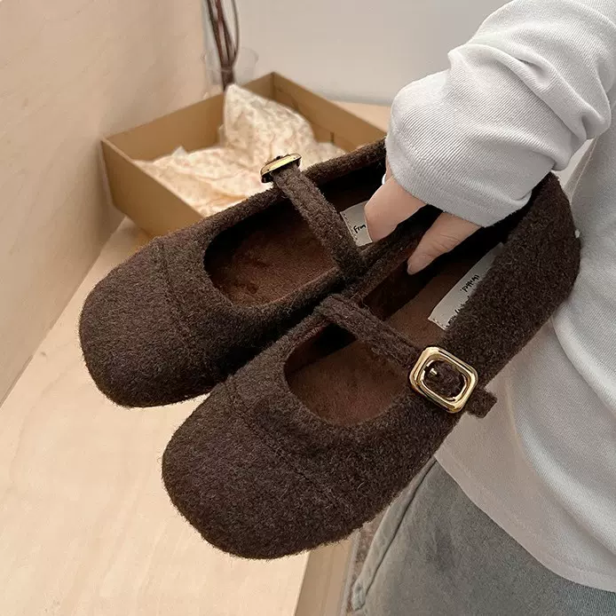 法式小香风玛丽珍鞋女款2025秋冬新款粗跟气质浅口百搭一字扣单鞋