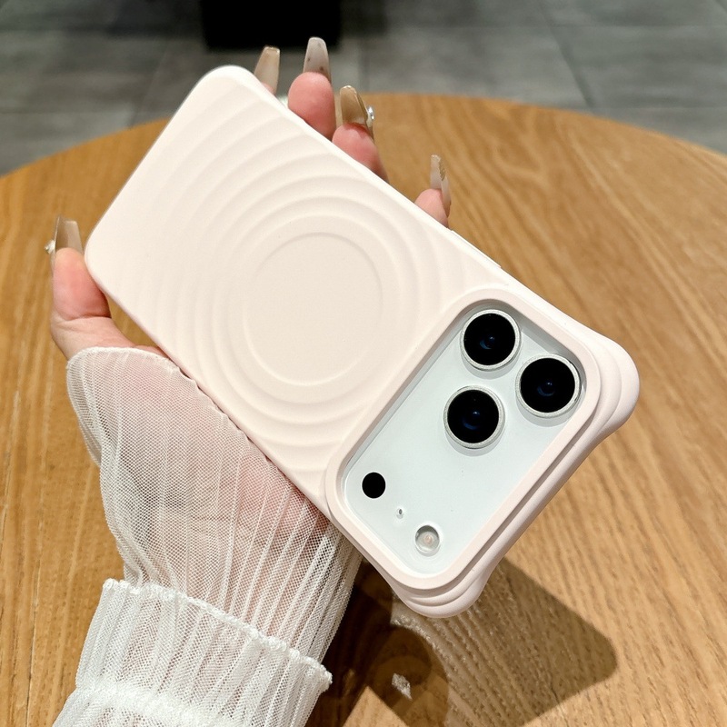 纯色波漾磁吸手机壳适用苹果17/16PROMAX个性全包iPhone15/14防摔|undefined