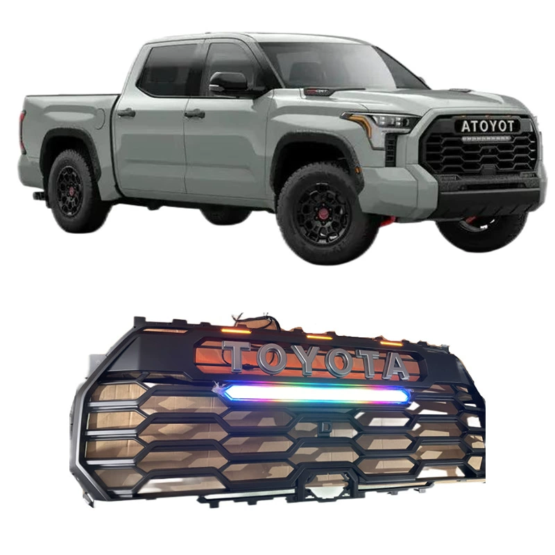 YUBO подходит для Toyota Tundra 2022 года, средняя решетка радиатора с RGB-подсветкой, высокая модель.