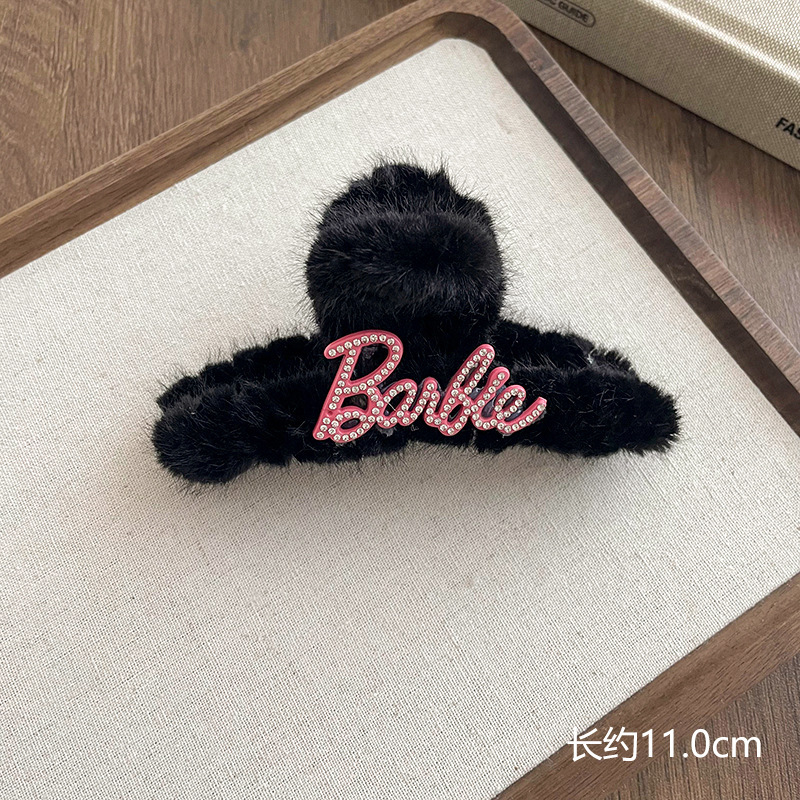 Otoño y invierno curry clip de agarre de cabeza grande clip de cabello tocado clip de tiburón 2025 nuevo peludo de gama alta agarre de cabello