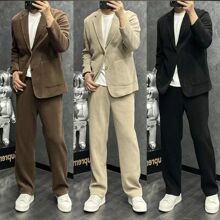 K7X秋冬新品轻奢西服套装美拉德款国风轻奢气质痞帅男士西服两件