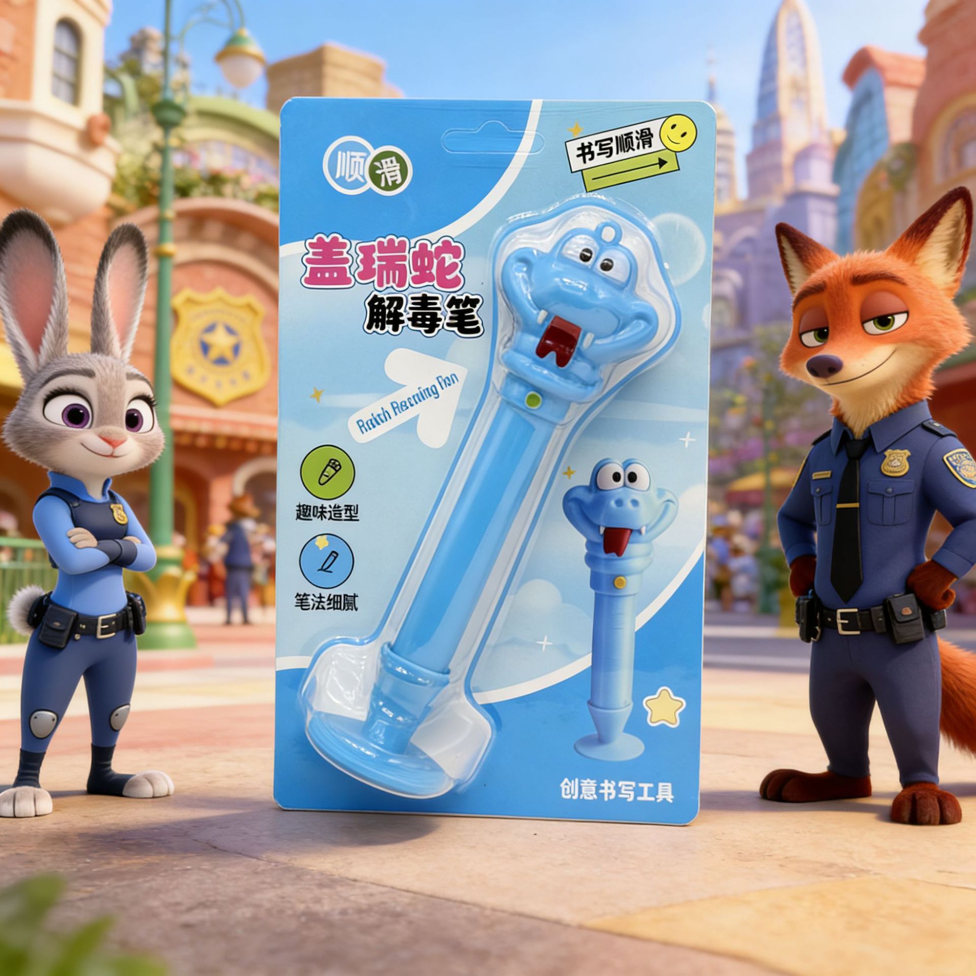 Loco perímetro de la ciudad de animales con la misma grabación de zanahoria Gary Snake Liquid Du Pen