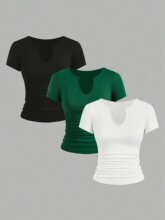 U 52961 V Neck French Style T Shirt ��ʽV��T�� �羳����
