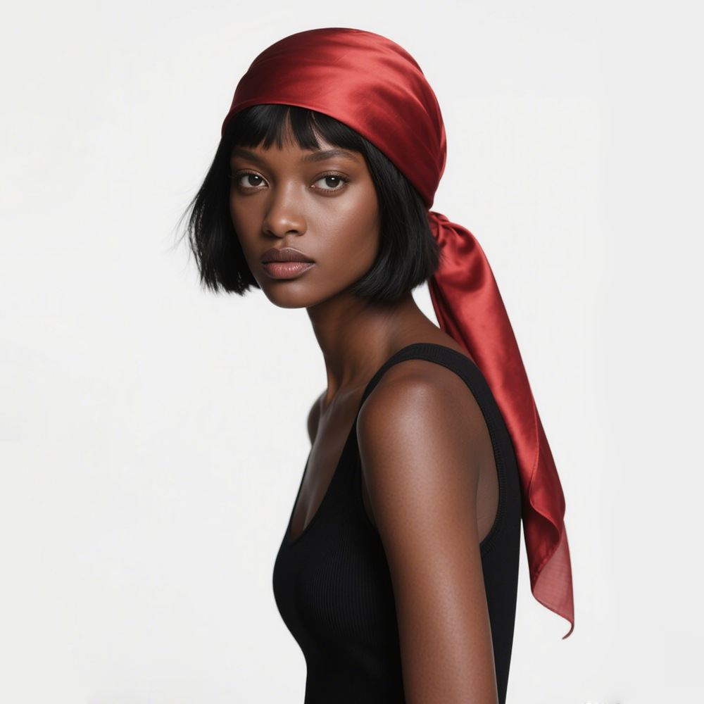 Satin Solid Color Square Scarf 90CM Women's Neck Warmer Head Scarf Fashion Glossy Silk_voghion.com