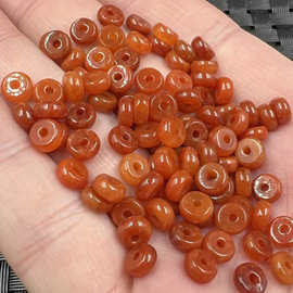 翠玉红干青玉石散珠鸡血红算盘珠玉扣珠子diy手链项链佛珠隔片珠
