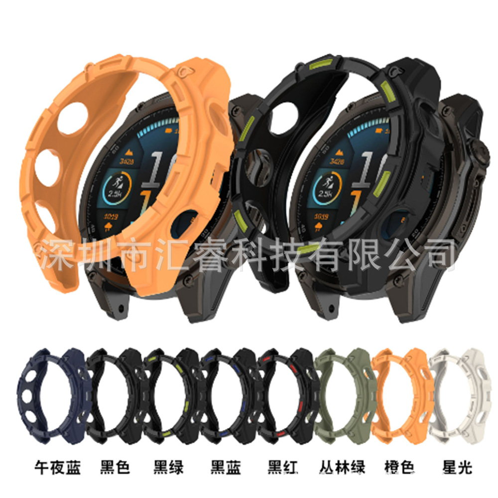 For Garmin Jiaming Fenix8 TPU Half-Pack Armor Protective Case (AMOLED Colorful Edition)