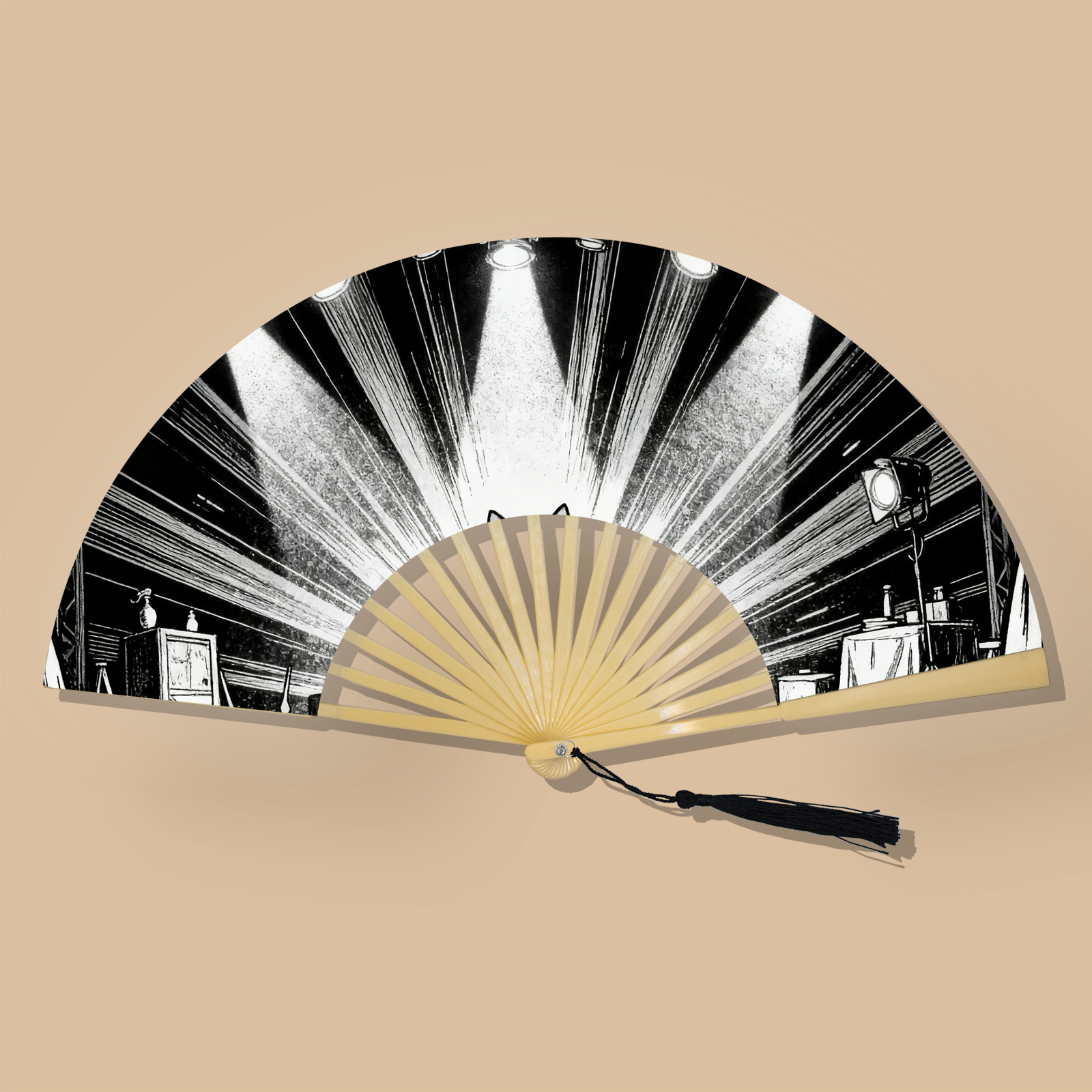 Abanico Plegable Artesanal de Poliéster y Plástico, para Hanfu y Eventos image 8