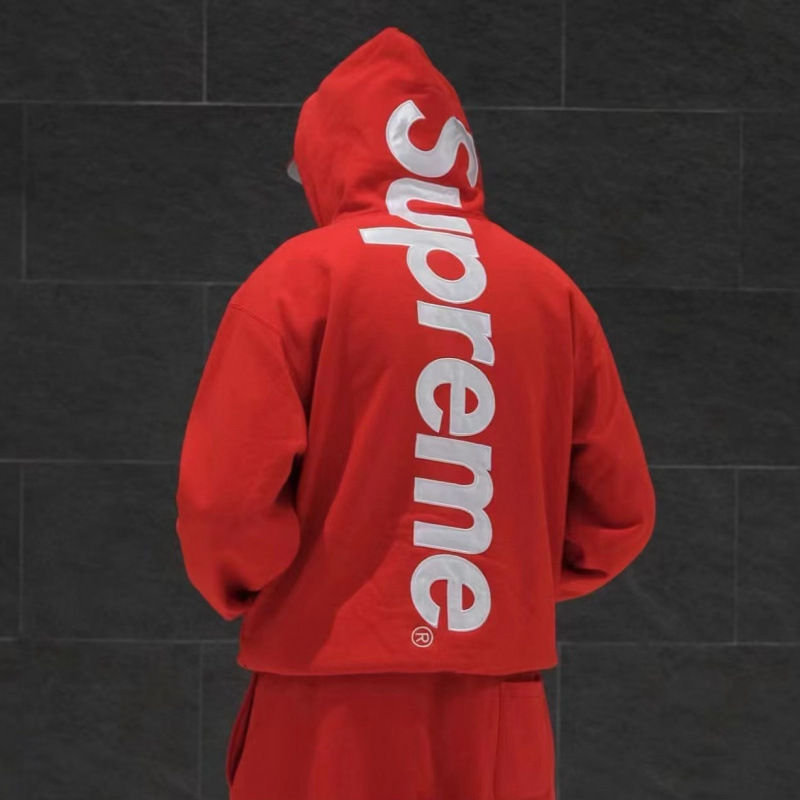 Supreme Fleece-Lined Full Series Hooded Sweatshirt Cashew Flower Box Classic Joint 19Fw23Fw24Fw