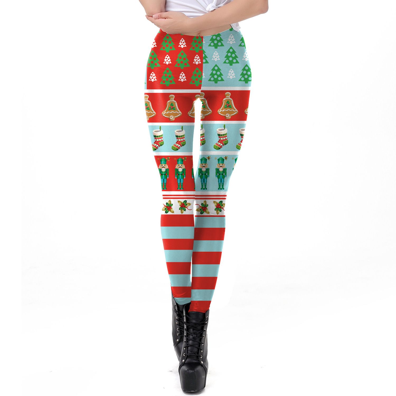 Women Christmas Digital Print Tight Leggings