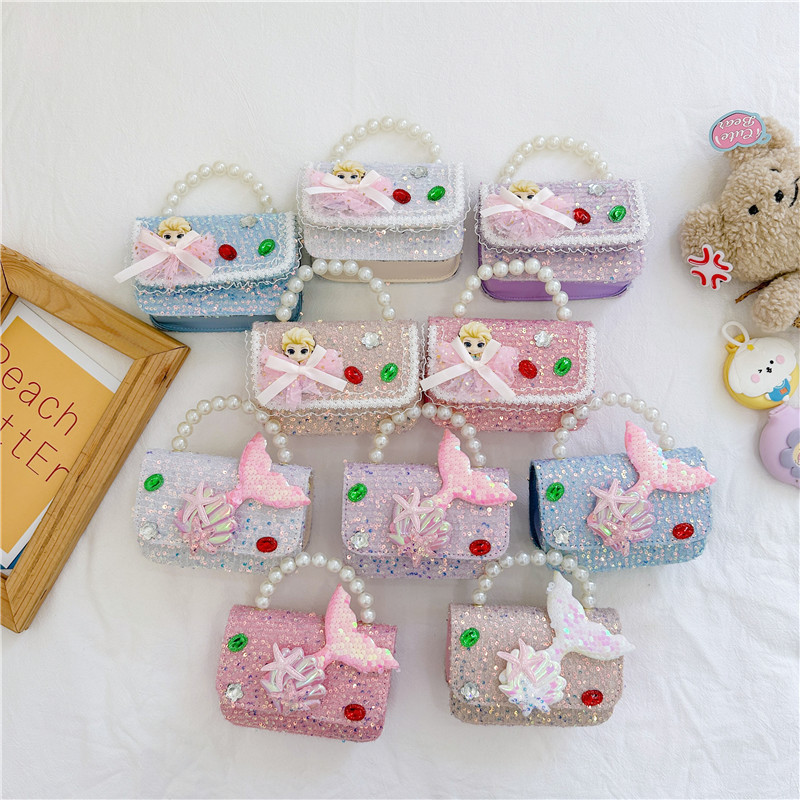 Nuevo bolso infantil bolso de moda de perlas bolso de hombro casual chaqueta de chicas bolso de cadena diagonal