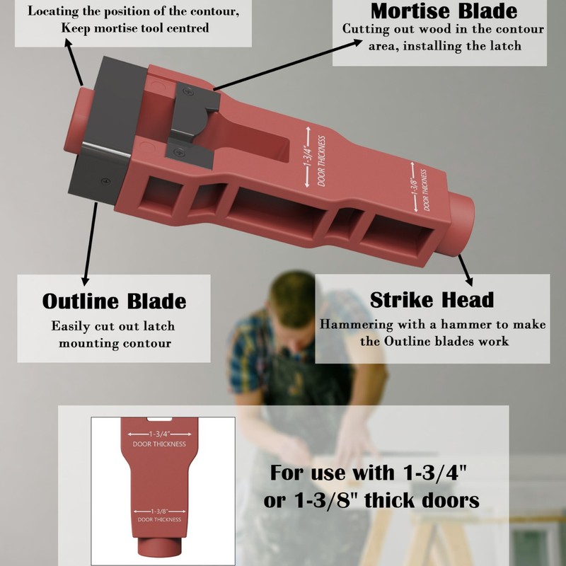 Door Latch Mortise Toolラッチほぞ穴ツール取付キットヘルプ除去材料取付|undefined