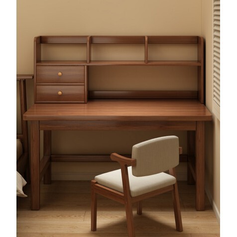 Solid Wood Desk Home Student Study Desk Writing Desk Simple Bookshelf Integrated Table Bedroom Computer Desk Office Desk