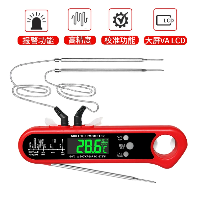 Термометр для духовки с двумя датчиками и функцией сигнализации, бестселлер Amazon, для кухни, приготовления пищи и барбекю на открытом воздухе