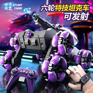 Cross-border remote control tank six-wheel stunt car 2.4G gesture sensing deformation swing arm climbing remote control car children's toys