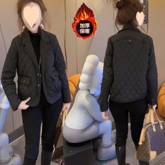 2025秋冬新款高檔純色外套上衣女休閒百搭氣質減齡顯瘦輕薄小棉襖