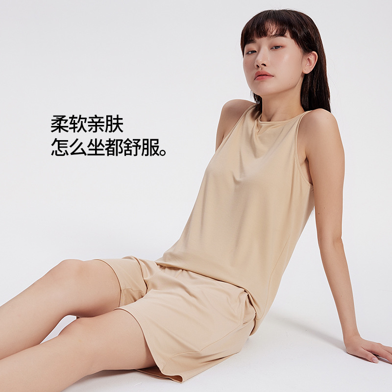 [Yunrou Touch] 60 pijamas modales de doble cara para mujer de primavera y verano, pantalones cortos de chaleco delgados que se pueden usar