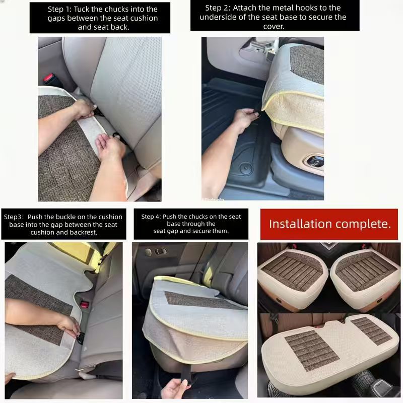 New Linen Backless Breathable Full-Coverage Single-Piece Seat Cover Suitable for All Seasons Car Interior Seat Protector
