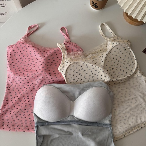 New arrival floral lace camisole with racerback design—seamless, body-sculpting, breathable, and ultra-comfortable top—perfect for a bold, edgy look.