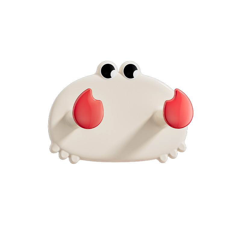 Gancho de dibujos animados Gancho pegajoso de cangrejo sin perforar pared fuerte pegado baño en casa cocina sala de estar gancho dormitorio