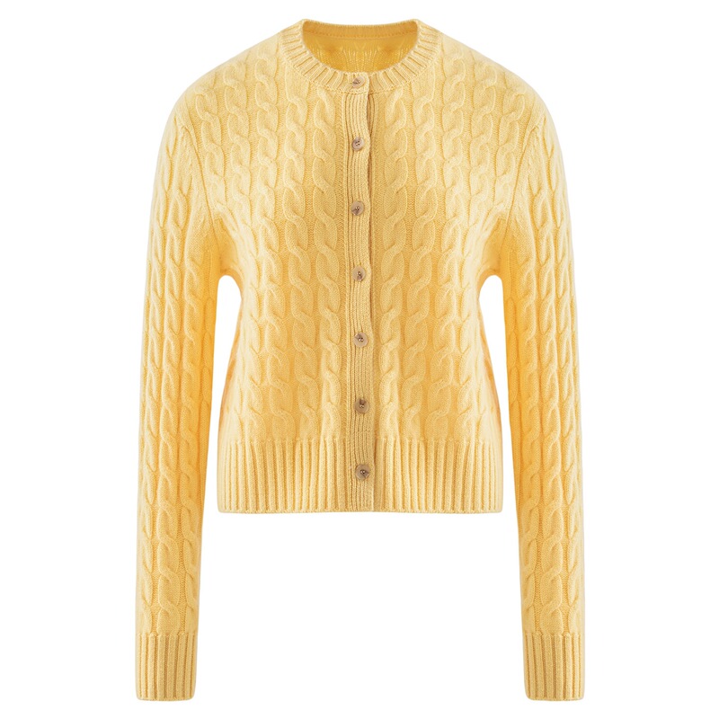 Same style sweater, round neck, cable knit, new four-strand cashmere, women's thickened knit, warm cardigan, cosplay outerwear