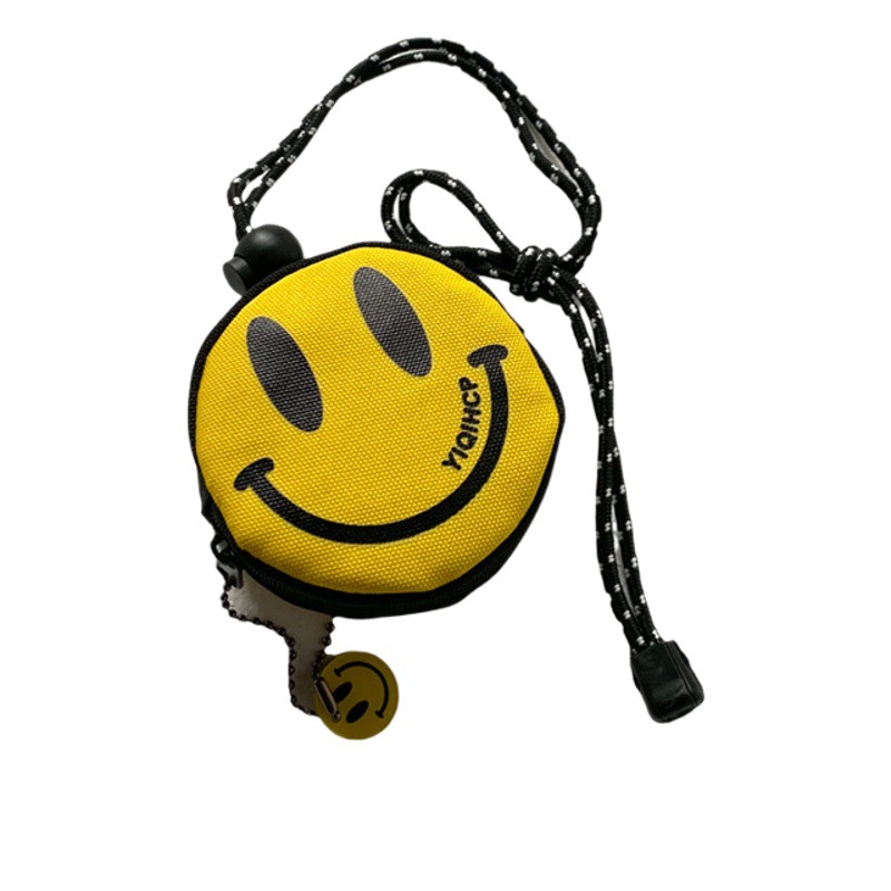 Bolsa de mensajero para niños ins estilo coreano estilo lindo cara sonriente colgando cuello bolsa pequeña para niños y niñas bolsa decorativa para niños