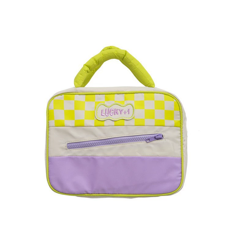 Cute capacious handheld folding cosmetic bag, organizer bag for traveling