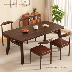 餐桌家用小户型简约现代吃饭桌子出租房用长方形饭桌餐饮商用桌椅