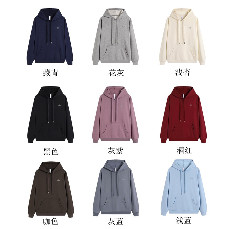 s秋冬外贸热卖正确版alo重磅卫衣宽松毛圈保暖男女款休闲连帽卫衣|undefined