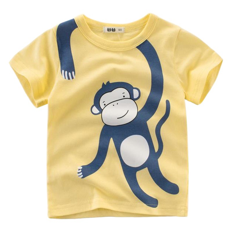 Camiseta de manga corta para niños de media manga para niños Suministro de puestos de animales 2023 Verano nueva ropa para niños al por mayor entrega de una sola pieza