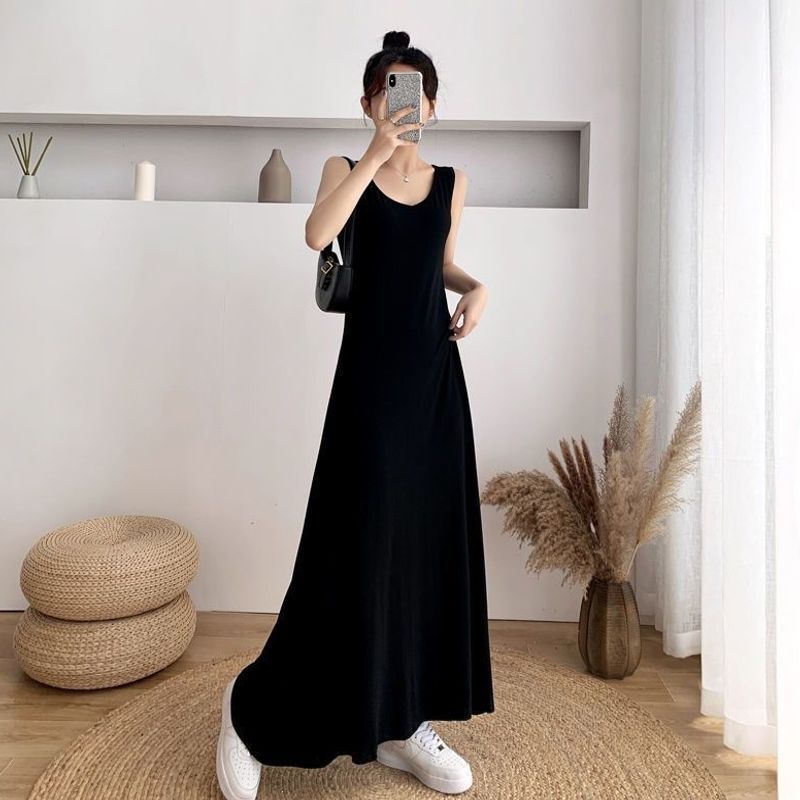 2026 Popular Ice Silk Dress, Ribbed Tank Dress, Mid-Length Versatile Dress for Both Inner and Outer Wear, Lazy Style Tummy-Covering Long Dress 2026 Popular Ice Silk Dress, Ribbed Tank Dress, Mid-Length Versatile Dress for Both Inner and Outer Wear, Lazy Style Tummy-Covering Long Dress