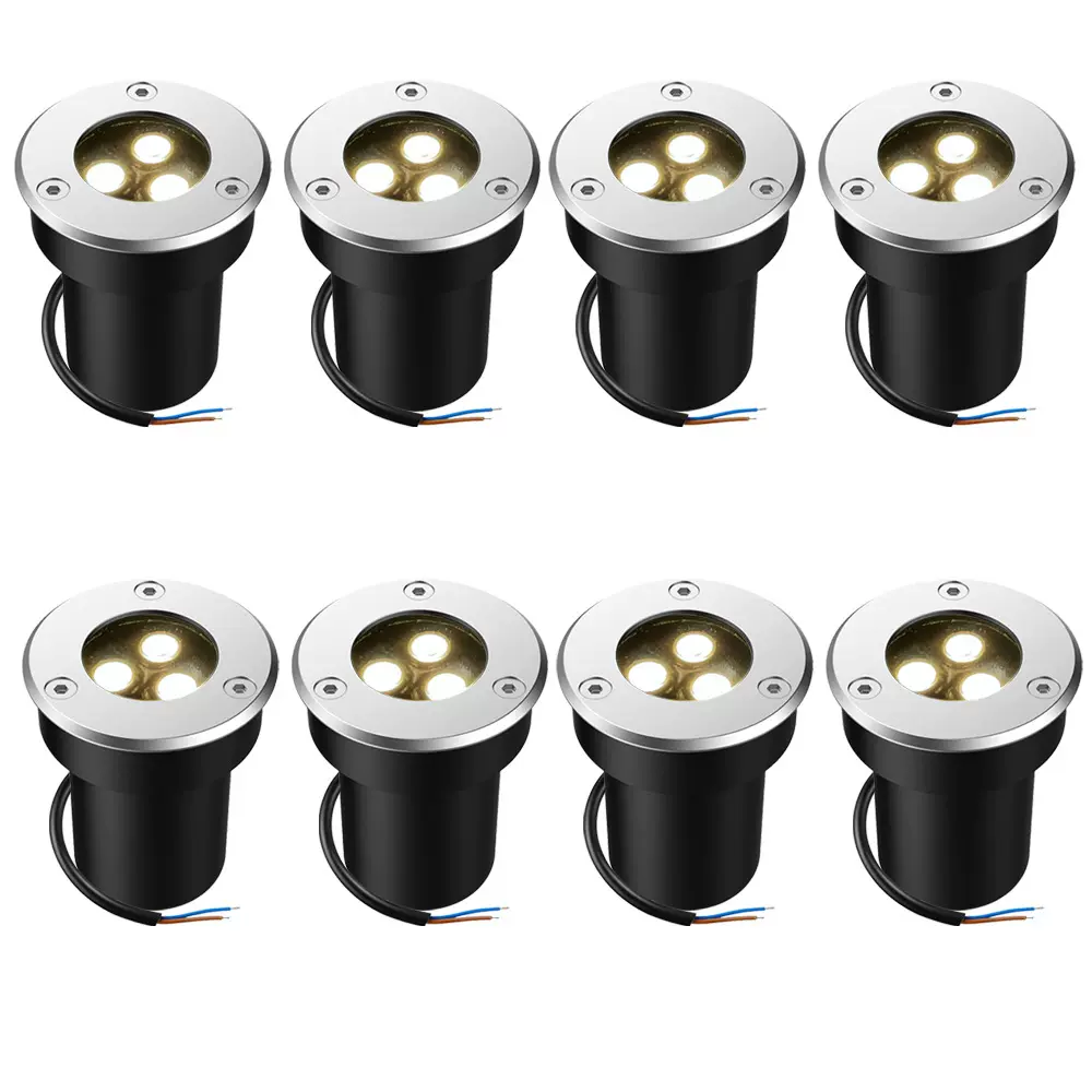 新款跨境户外暖白埋地灯110v 220v 灌胶聚光景观灯庭院甲板井灯