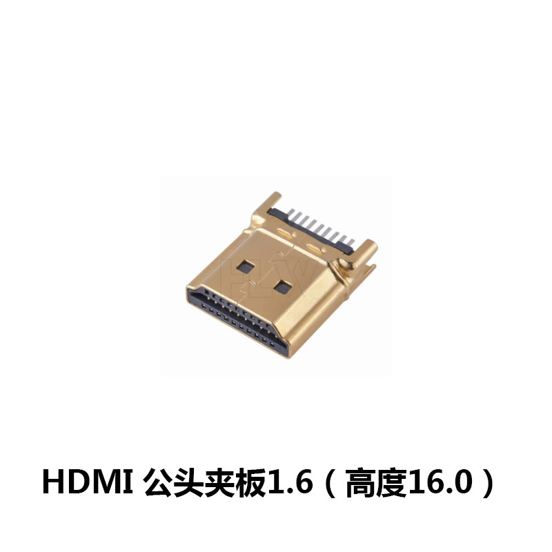 HDMI разъем на материнскую плату с левой колонной медной оболочкой, золотым покрытием, 180 градусов сварной кабель линии HDMI