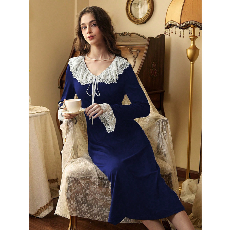 European and American New Style Doll Collar French-Style Waist-Cinching Dress Plus-Size Women's Hepburn-Style Dress Lingerie