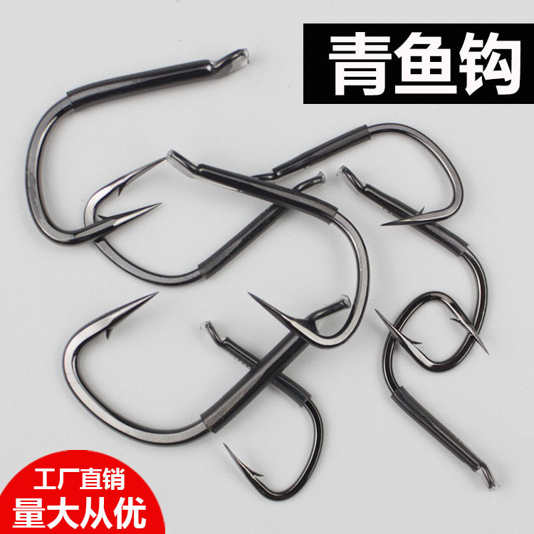 大物钩青鱼钩厂家直发歪嘴加粗大号带套管碳钢草鱼鲟鱼钩渔具批发