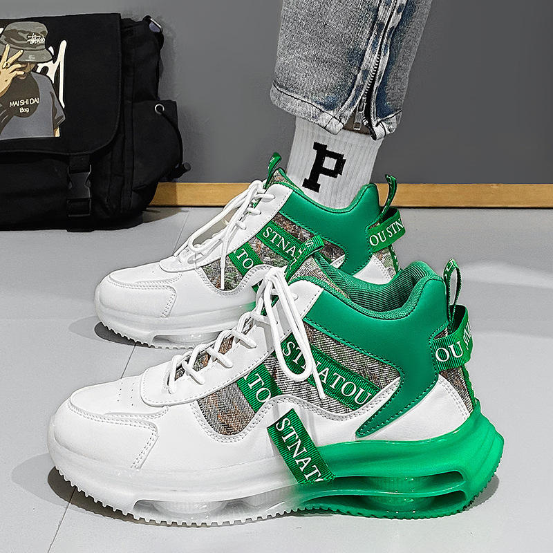 Zapatillas altas para hombre Otoño e Invierno nuevos hombres estudiantes jóvenes deportes correr casual suave altura inferior aumento zapatos de moda