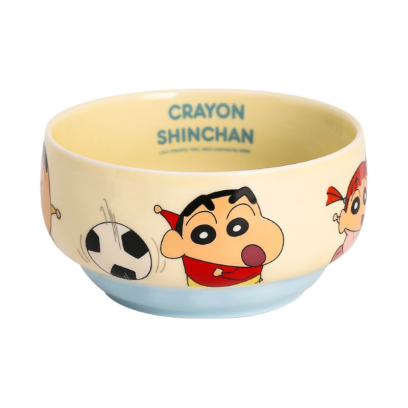 クレヨンしんちゃん陶器丼家庭用カラーラウンドボウル漫画ボウルかわいい子供用お粥ボウル高価値ヌードルボウルスープボウル|undefined