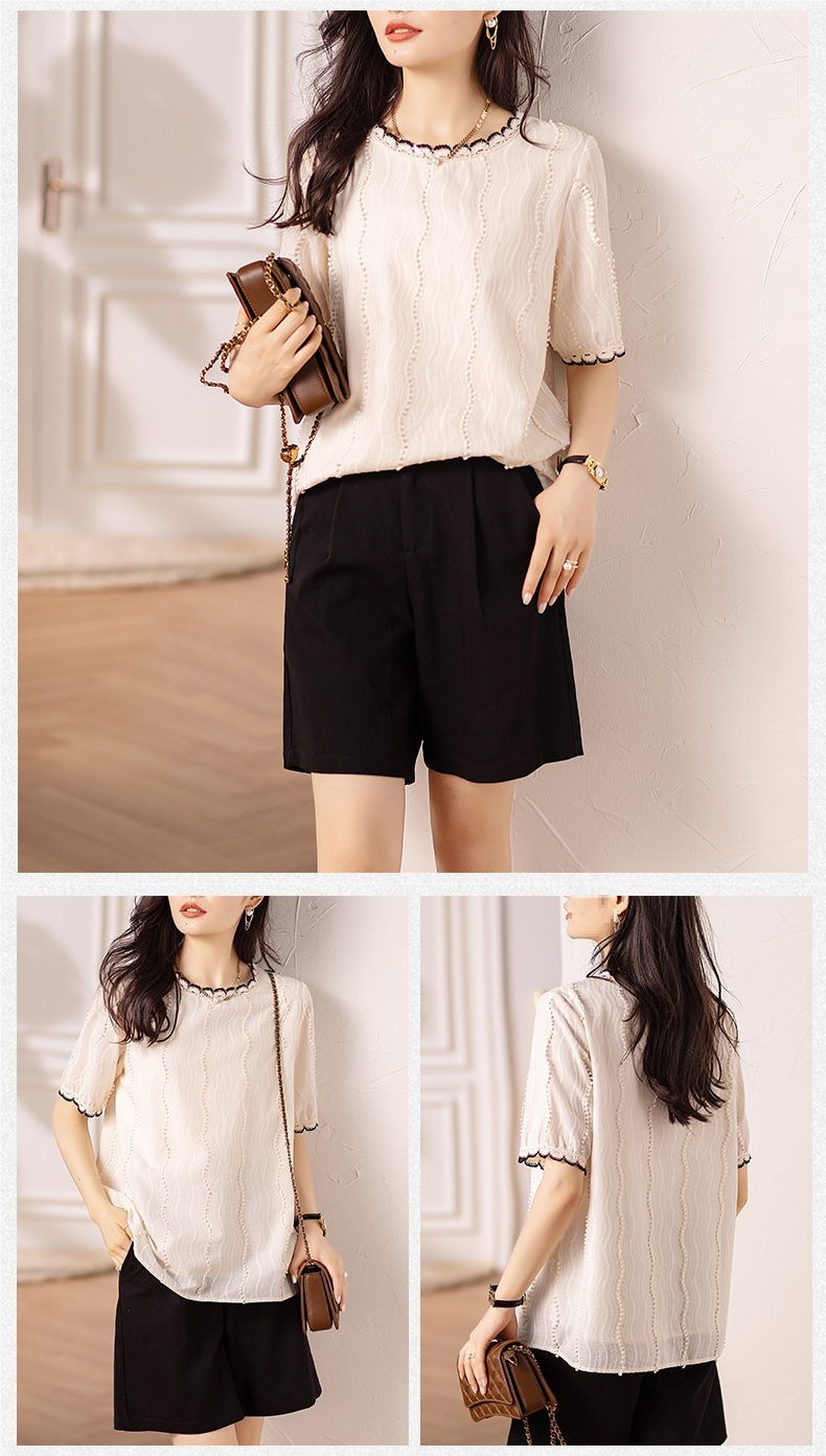 Chic GraceChic GraceChic GraceChic GraceChic Short Sleeve Shirt Summer 2023 New European Style Loose Plus Size Elegant Slimming Belly Coverin_voghion.com