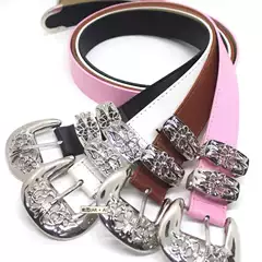 Belt for Women Dopamine Pink Decorative Metal Hollow Belt with Skirt American Retro Y2K Millennium Style