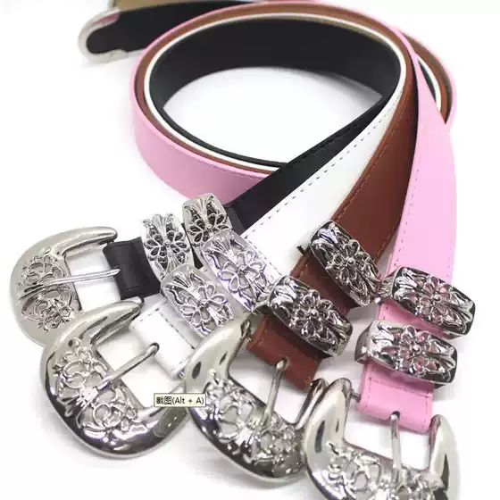 Belt for Women Dopamine Pink Decorative Metal Hollow Belt with Skirt American Retro Y2K Millennium Style