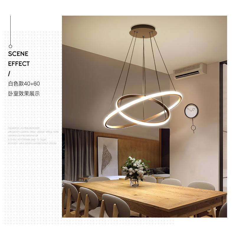 led餐厅吊灯现代简约三头客厅灯吧台圆环创意餐吊灯chandelier-阿里巴巴