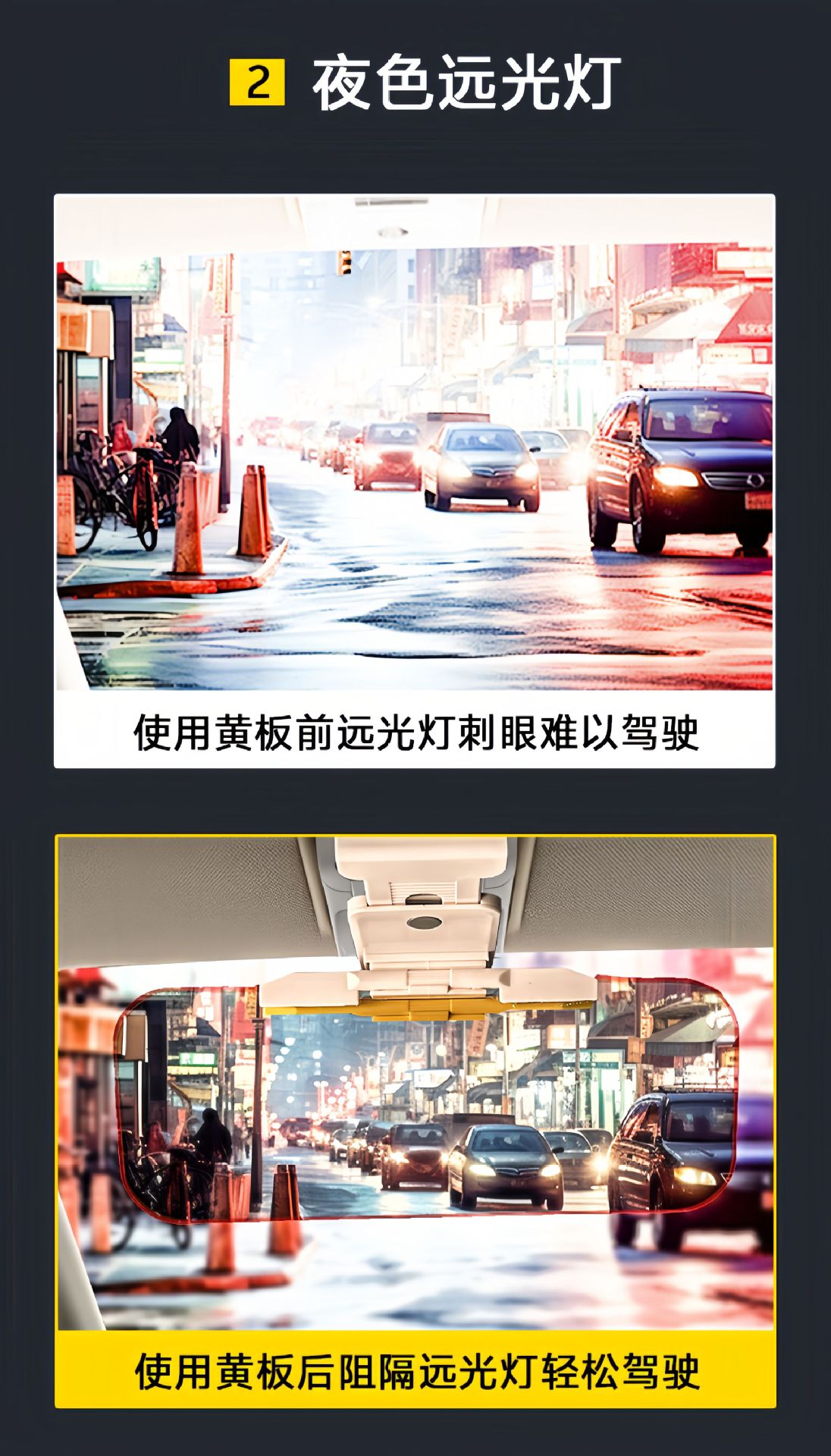 Car Anti-Glare Mirror, Car Anti-Glare Sun Visor, Driver's Eye Protection Device, Car Day and Night Sun Visor, Eye Protection Goggles