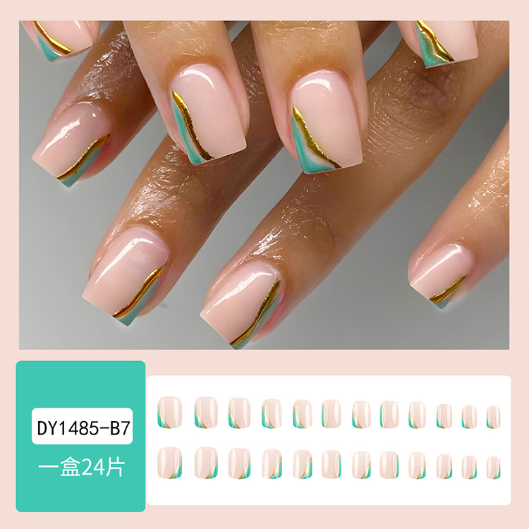 Puntas de uñas postizas de estilo europeo y americano, piezas de uñas desmontables de longitud media, uñas usables, puntas de uñas puras y elegantes.
