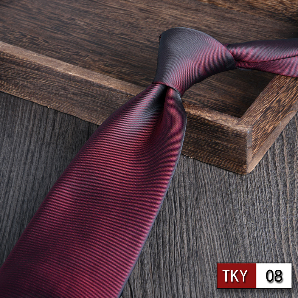 Corbata hombre vestido de negocios profesionales vino rojo novio casamiento Jacquard 8cm mano nueva tendencia spot