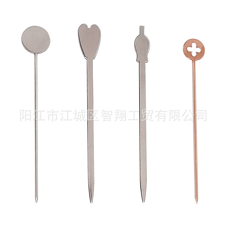 Palillos creativos de acero inoxidable 304 para frutas, palillos para cócteles, tenedores para frutas, accesorios para vino, agujas decorativas, agujas para aceitunas, agujas para cócteles
