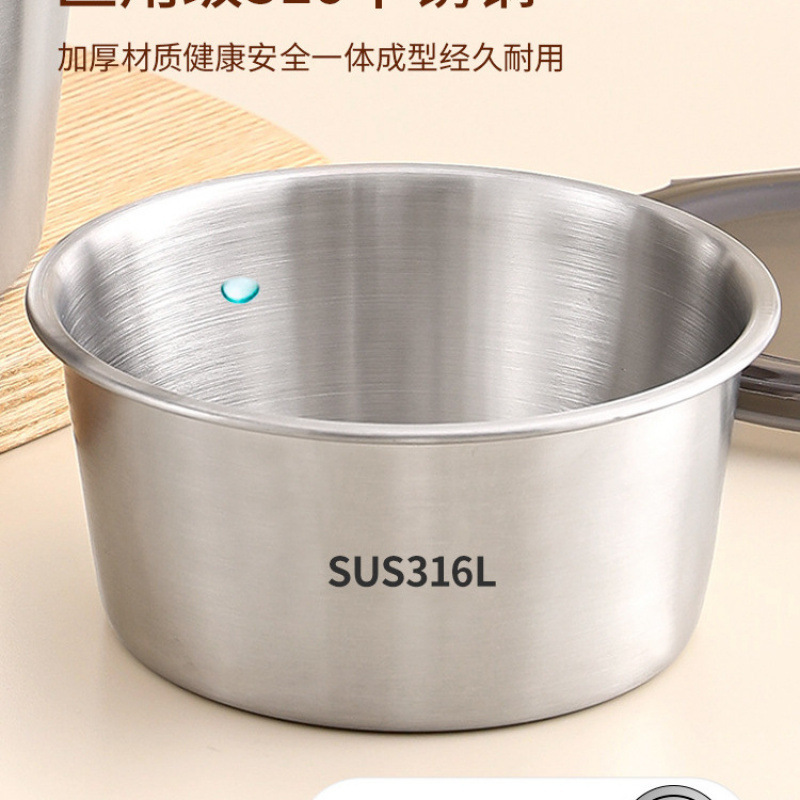 316 tazón de acero inoxidable sellado caja de almuerzo con cubierta yogur avena tazón de sopa doméstica portátil personal sin amistad estilo chino