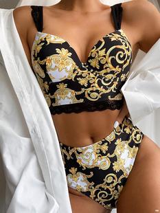 2020 New Swimsuit Amazon Popular Swimsuit European and American Split Swimsuit Lace Shoulder Strap Bikini B117W