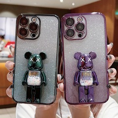 Suitable for iPhone 15 Pro phone cases, Apple 14 protection covers, 13 Pro Max anti-slip soft, trendy, sparkly, stand